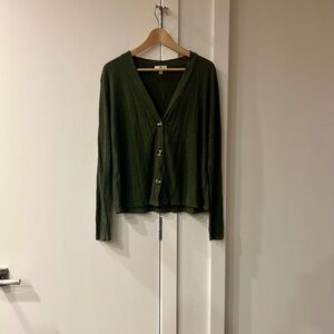 Socialite ribbed button‑front cardigan – size M